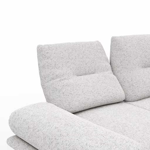 Sofa Lucero 2.0 - 2-Sitzer klein inkl. Drehsitz, Rollout-Armlehne und Sitztiefe verstellbar, Stoff, Offwhite