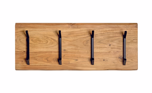 Wandgarderobe - B ca. 90 cm, Akazie, Schwarz