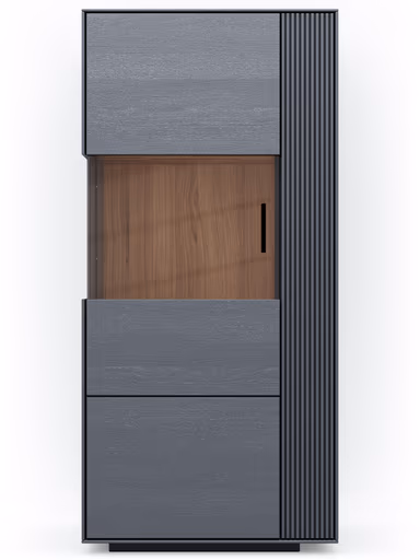 Vitrine Estana - Eiche massiv, Anthrazit