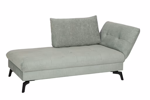 Recamiere - Schlaffunktion/Sitztiefe/Armlehne verstellbar, Stoff, Grau