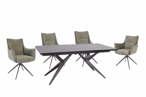 Armlehnstuhl MANDY - drehbar, Stoff, Grün