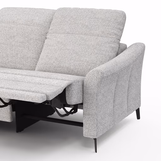 Ecksofa Canterbury - Longchair links mit 2,5-Sitzer, inkl. Relaxfunktion (motorisch) und Kopfteilverstellung, Stoff, Offwhite