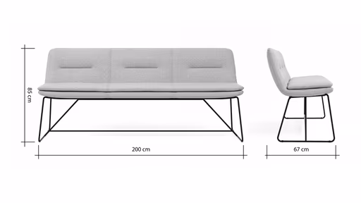 Polsterbank Macano - B ca. 200 cm, Stoff, Beige