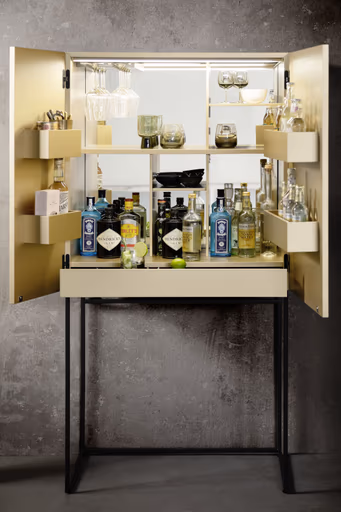 Barschrank 3900 - Lack matt, Goldfarben