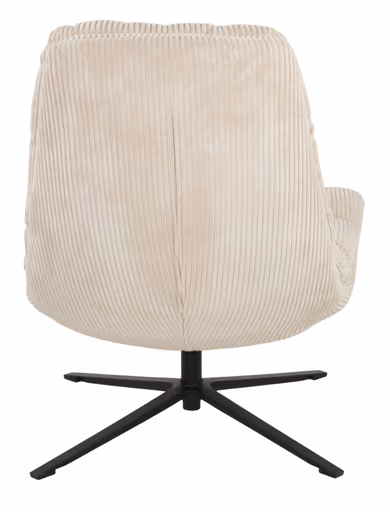 Relaxsessel mit Hocker - drehbar, Cord, Beige