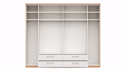 Drehtürenschrank Viana - B. ca. 270 cm, Furnier, Kernbuche, Weiß