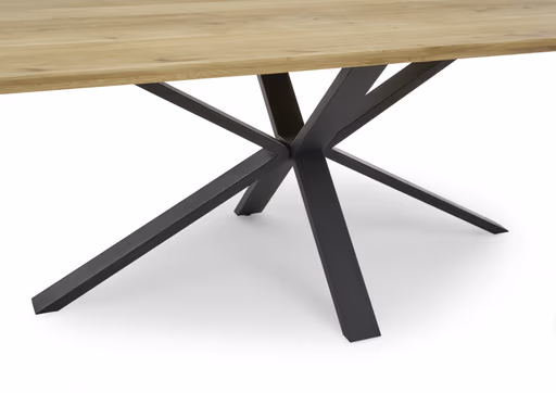 Esstisch - LB ca. 200x100 cm, Eiche massiv geölt, Schweizer Kante, Schwarz