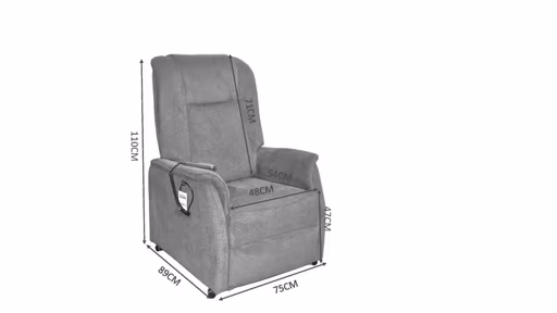 TV-Sessel MANDO - Aufstehhilfe, Relaxfunktion, Stoff, Grau-Beige