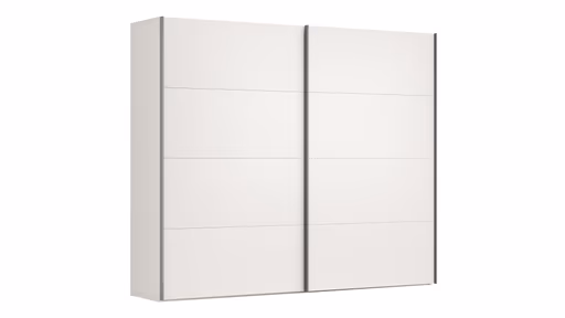 Schwebetürenschrank Viana - B ca. 271 cm, Lack, Weiß
