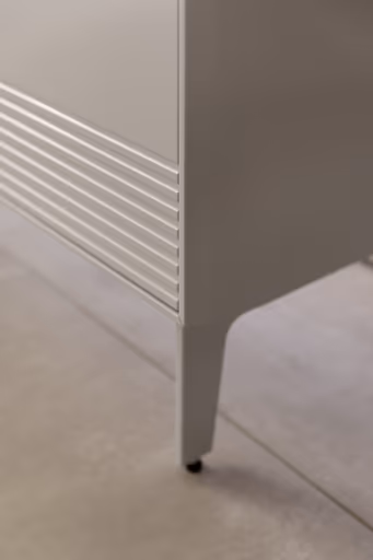 Wohnwand Colore - mit Beleuchtung, Lack, Kaschmir, Sandbeere