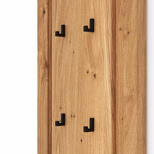 Garderobenpaneel Farmingdale - Eiche massiv, natur geölt