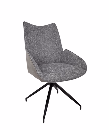 Stuhl MAUREEN - drehbar, Stoff, Grau