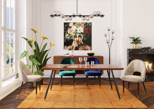 Hängeleuchte - BH ca. 155x138, Stahl, Schwarz, Glas