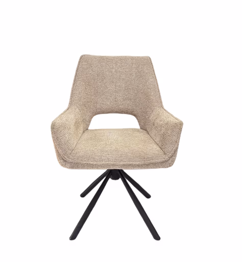 Armlehnstuhl MARESA - drehbar, Stoff, Braun