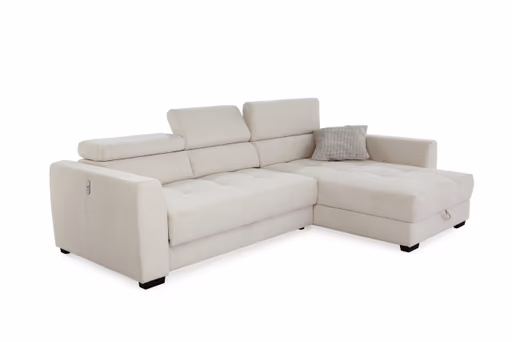 Ecksofa - 2-Sitzer, Ecke rechts, Stoff, Beige