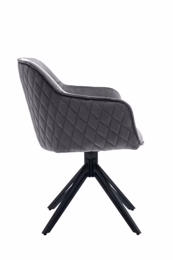 Armlehnstuhl - drehbar, Samt, Grau