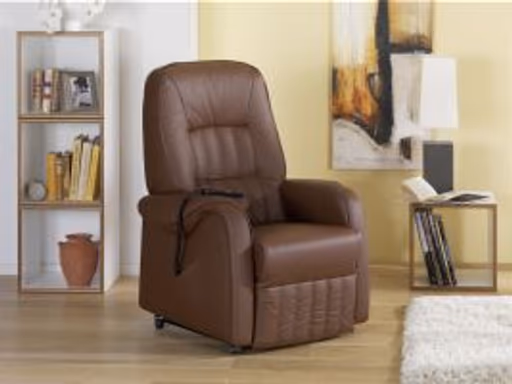 Fernsehsessel EM Kassel - Relaxfunktion (1-motorisch) mit Aufstehhilfe motorisch, Leder, Braun