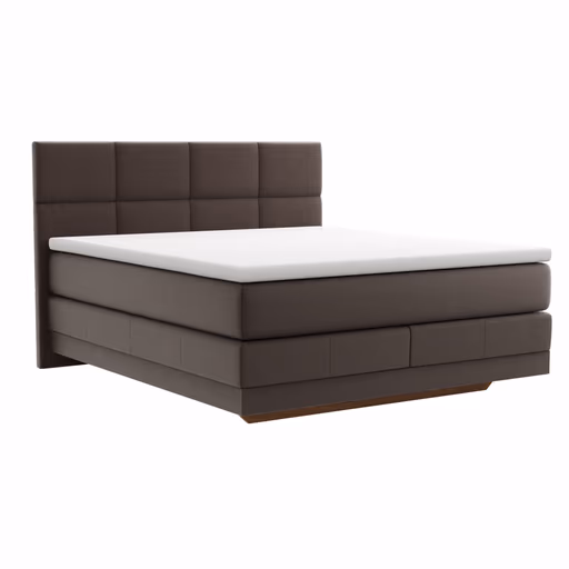 Boxspringbett Alpin Luxe - Liegefläche ca. 180x200 cm, Stoff, Dunkelbraun