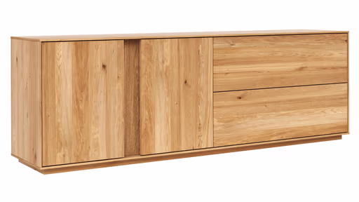 Mediaboard Saratoga - Wildeiche massiv, natur geölt
