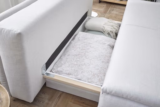 Sofa Lakeville2 - 2-Sitzer inkl. Schlaffunktion mit Bettkasten, Stoff, Natur