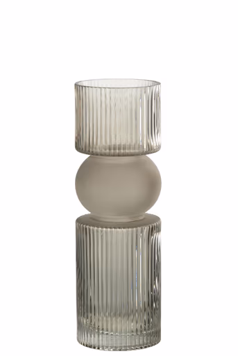 Deko-Vase - DH ca. 10x30 cm, Kristallgrau