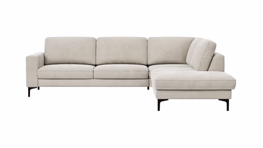 Ecksofa Oviedo - Ecke links mit 2,5-Sitzer, Stoff, Natur