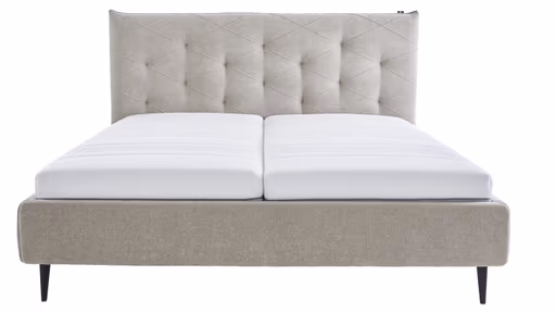 Polsterbett Delia - Liegefläche ca. 180x200 cm, Stoff, Beige