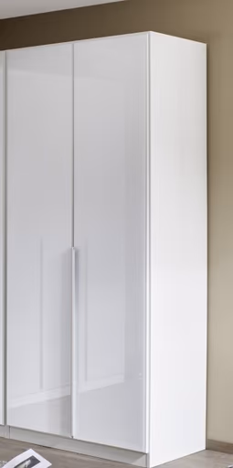 Drehtürenschrank ROMAN SPIN- B ca. 90 cm, Weiß, Glas, Weiß