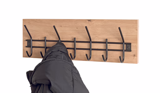 Wandgarderobe - B ca. 60 cm, Eiche Nachbildung