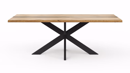 Esstisch Kima - LB ca. 220x100 cm, Wildeiche massiv mit Epoxid-Harz