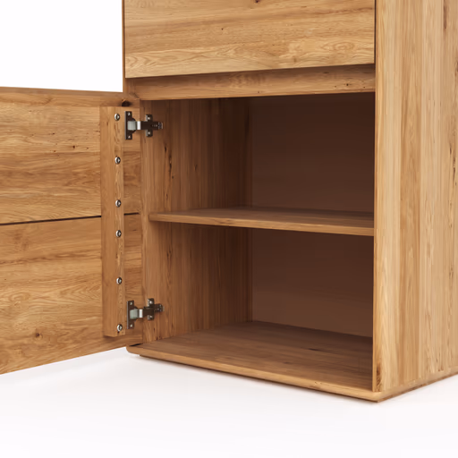 Vitrine Hillsboro - inkl. Beleuchtung, Anschlag Links, Wildeiche natur, geölt