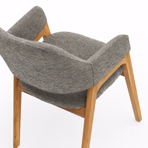 Armlehnstuhl Flore 1 - Stoff, Steingrau