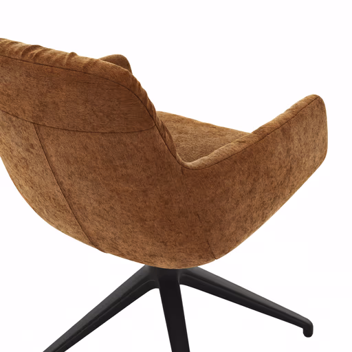 Armlehnstuhl Pelle - Stoff, Kupfer, Schwarzgrau