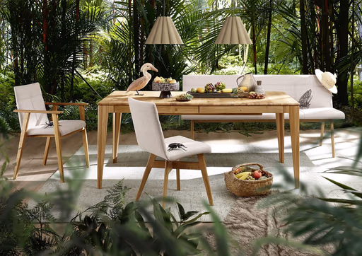 Armlehnstuhl - Stoff, Creme