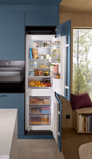 Inselküche 51.230 13 525, Stahlblau matt