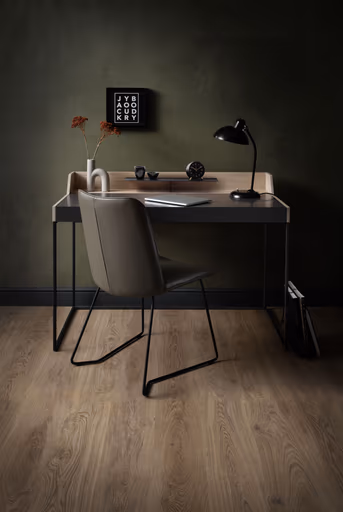 Schreibtisch - Eiche, Milk, Lack, Dunkelgrau