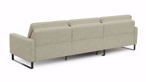 Ecksofa Valera - Longchair mit 3-Sitzer rechts inkl. Rückenlehne verstellbar und Relaxfunktion motorisch, Stoff, Limone