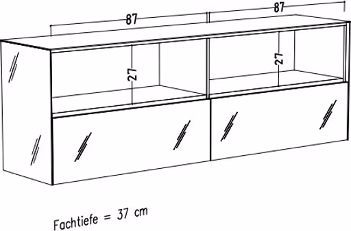 Lowboard - B ca. 181 cm, Schwarz