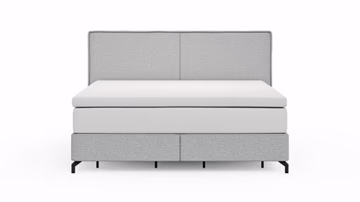 Boxspringbett Alpin - Liegefläche ca. 180x200 cm, Stoff, Grau