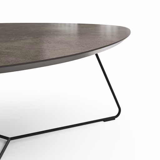 Couchtisch Fano - LBH ca. 87x78x33 cm, HPL Laminat, Graubraun