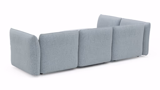 Ecksofa Motone - Ecke links mit 2,5-Sitzer, Stoff, Hellblau