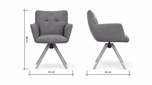 Armlehnstuhl Nashville - drehbar, Leder, Braun