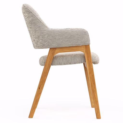 Armlehnstuhl Flore 1 - Stoff, Creme