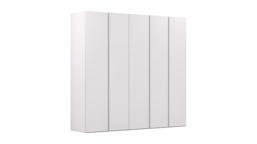 Drehtürenschrank Loretto - B ca. 254 cm, Melamin matt, Weiß