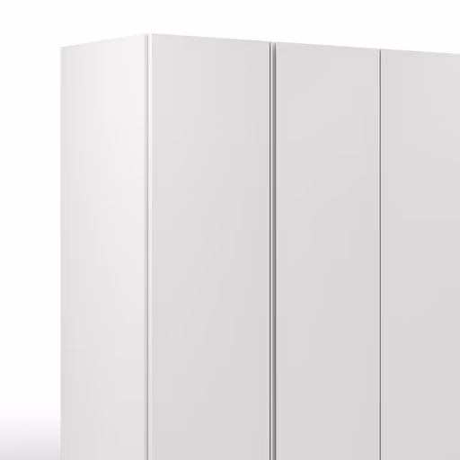 Drehtürenschrank Loretto - B ca. 254 cm, Melamin matt, Weiß