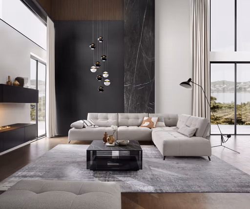 Ecksofa Comodo - Ecke links, 2,5-Sitzer, Stoff, Offwhite