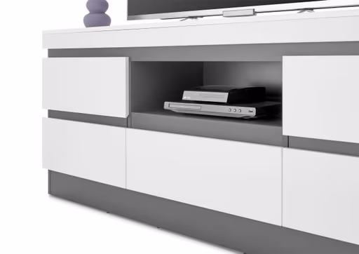 Lowboard - Alpinweiß, Anthrazit