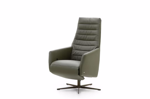 Relaxsessel Leopold - Größe L, inkl. Relaxfunktion, Leder, Olive