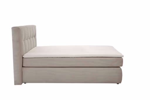 Boxspringbett JANAH- Liegefläche ca. 140x200 cm, Stoff, Creme