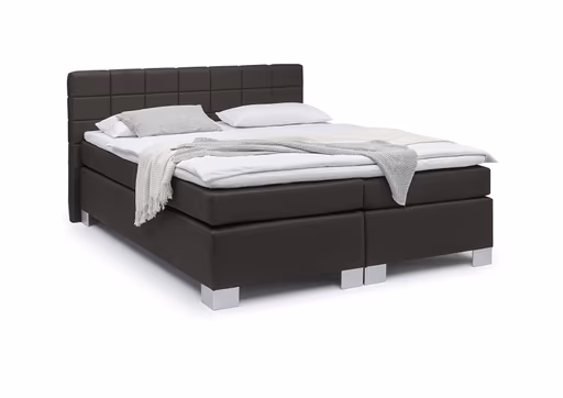 Boxspringbett HAIKOS- Liegefläche ca. 180x200 cm, Stoff, Dunkelbraun
